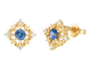 Coloured Stone Earrings: Ruby and Diamond Earrings