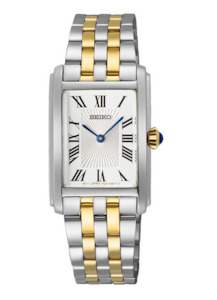 All Jewellery: Conceptional Ladies Dress Watch - 2 Tone - Rectangular Dial