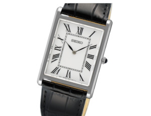 Seiko Classic Roman Dial Leather Strap Watch