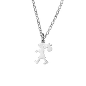 Runaway Girl Large Pendant - Silver - 50CM