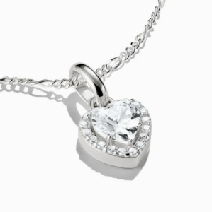 Thomas Sabo 1: Connect Charm Heart with CZ Stones -Silver