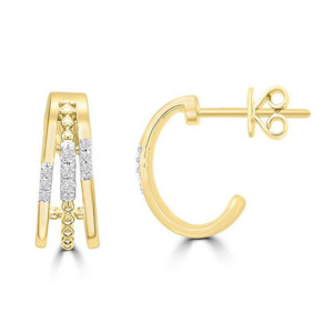 Diamond Stud Earrings with 0.07ct Diamonds in 9ct Yellow Gold