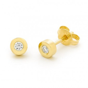 9ct Yellow Gold Natural Diamond Earrings – 0.15ct