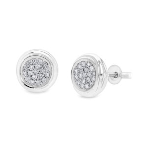 9ct White Gold Diamond Earrings – 0.24ct