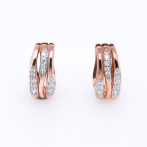 Diamond Earrings 1: 9ct Rose Gold Diamond Huggie Earrings – 0.18ct TDW