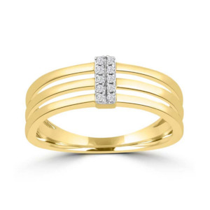 Diamond Ring with 0.05ct Diamonds in 9K Yellow Gold