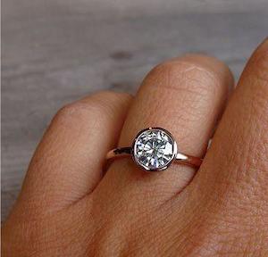 Diamond Rings 1: 18ct rose gold bezel set ring