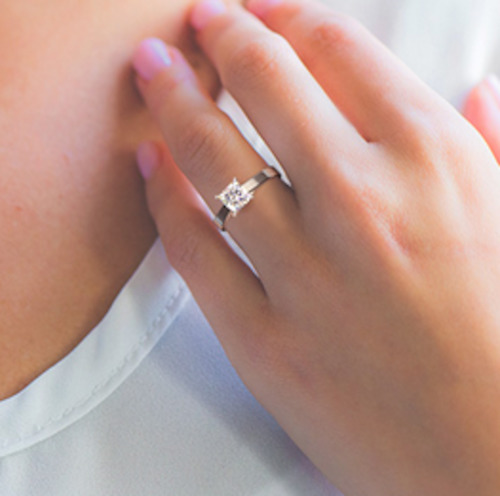 Diamond Rings 1: 18ct White Gold Princess Cut Diamond Ring