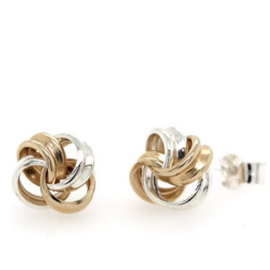 Whats New: Tri-Tone Knot Stud Earrings – 9ct Gold, 8mm