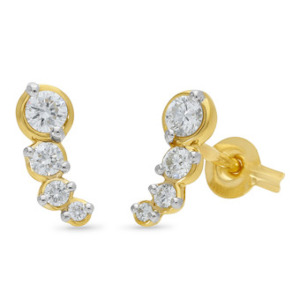 Whats New: 9ct Yellow Gold & Lab-Grown Diamond Earrings - TDW=0.35