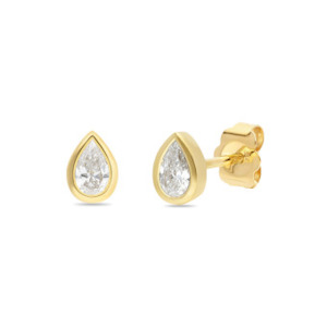 Pear-Shaped Lab-Grown Diamond Earrings – 9ct Yellow Gold