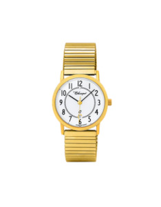 Lady's Flexi Strap Watch - GP - Round White Dial