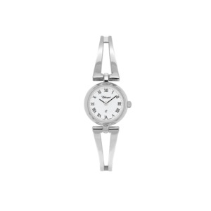 Petite Bangle Watch - Stainless - White Round Dial - Roman Numerals