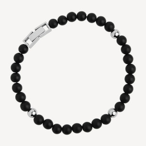 Najo: Atlas Men's 6mm Beaded Black Onyx Bracelet