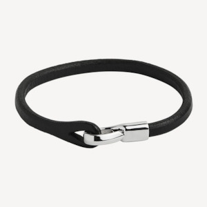 Kinship Men’s Leather and Steel Bracelet - 21cm