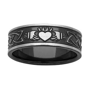 Black Zirconium CeltiBlack Zirconium Celtic Pattern Wedding Band – Size S.5 - 7mm