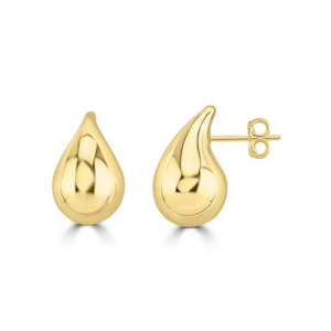 9K Yellow Gold Bold Hollow Drop Earrings