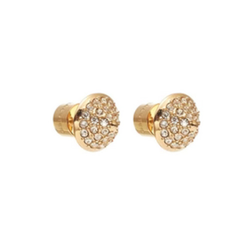 Silk Steel: Voltage Stud Earrings CZ + Gold