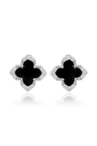 Georgini: Black Agate Fairwater Stud Earrings - SSRP