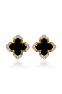 Black Agate Fairwater Stud Earrings - SSGP
