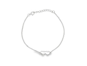 Double Heart Bracelet - Silver
