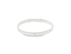 Cubic Zirconia Slider Bangle - Silver