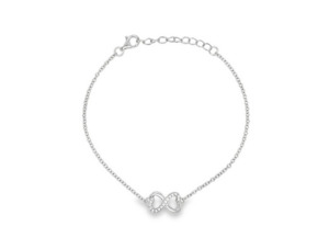 CZ Infinity Charm Bracelet - Silver