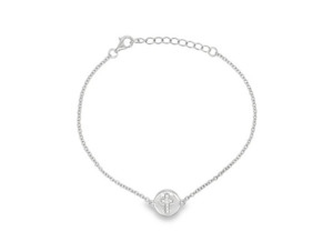 Baby Jewellery: Ollie CZ Cross Bracelet Silver