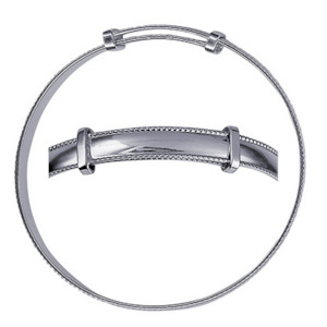 Baby Jewellery: Childs Rope Edge Plain Expanding Bangle - Sterling Silver 5mm