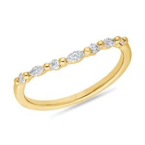 Cambridge Bridal: The Greta - Marquis & Round Briiliant Cut Diamond Curved Band Ring