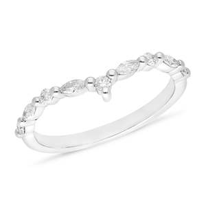 Cambridge Bridal: The Eira - Round Briiliant & Marquis Cut Diamond Curved Band Ring