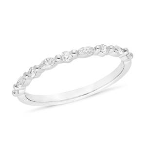 Cambridge Bridal: The Beatrice - Round Briiliant & Marquis Cut Diamond Band Ring