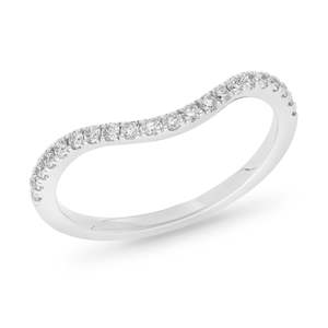 The Winona - Round Brilliant Cut Diamond Curved Band Ring