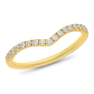 Cambridge Bridal: The Violet - Round Brilliant Cut Diamond Curved Band Ring