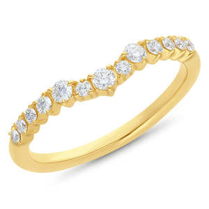 The Tessa - Round Brilliant Cut Diamond Curved Band Ring