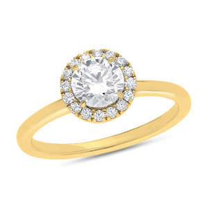 Cambridge Bridal: The Marina - Round Brilliant Cut Diamond Halo Cluster Ring