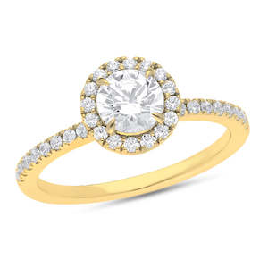 Cambridge Bridal: The Hazel - Round Brilliant Cut Halo Cluster Diamond Ring