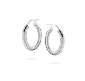 Flat Oval Creole Hoop - SS