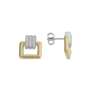 Earrings: Diamond Studs in Yellow & White Gold