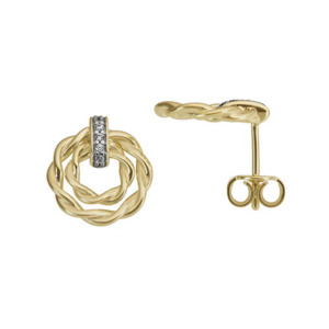 Diamond Earstuds in Yellow Gold