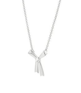 Small Bow Necklace - Silver