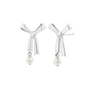 Karen Walker 2: Pearl Bow Studs - Silver