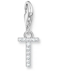 Letter T Charm - CZ