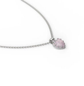 Love Claw Necklace Rose Quartz Stone.