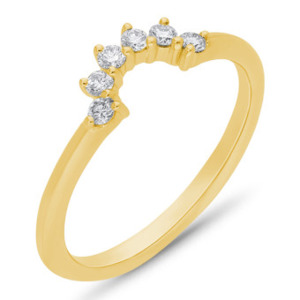 Diamond Rings 1: 18ct Yellow Gold Shaped 6 Diamond ring