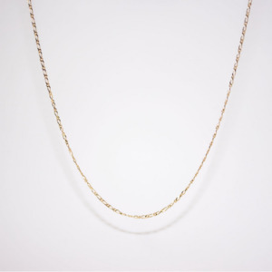 Gold Chains: 9ct Yellow Gold Diamond Cut Figaro Chain - 45cm