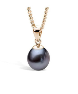 Pearls: The Pianoforte Pendant - Dyed Black FWP - 10.mm