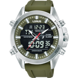 Lorus Gents Sports - Duo Display - Alarm Chronograph - Khaki Green