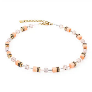 Coeur De Lion 1: GeoCube Apricot Necklace