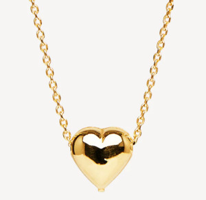 Puff Heart Threaded on Chain - SSGP - 45cm